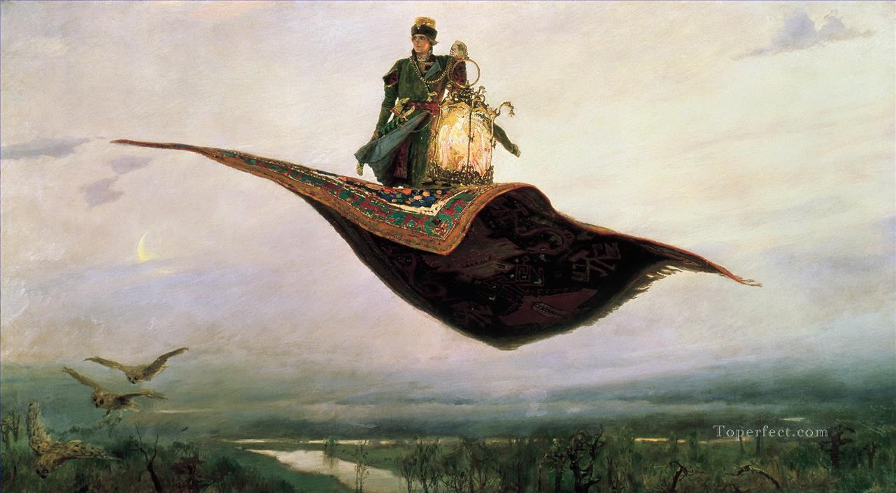 Russian Viktor Vasnetsov The Flying Carpet Fantasy Oil Paintings